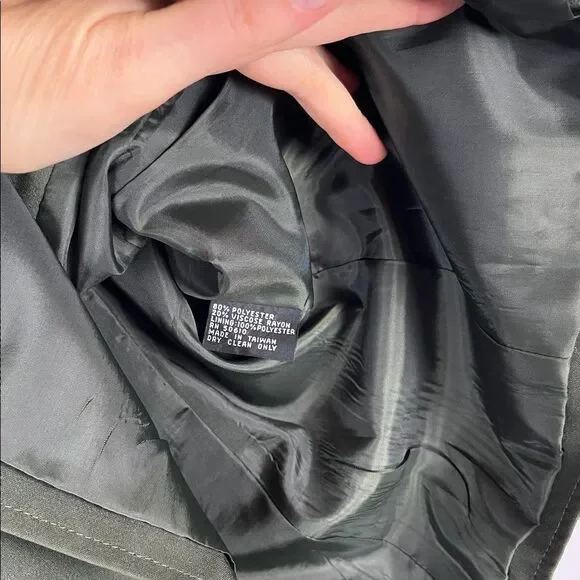 Vintage Kasper for ASL Dark Olive Green Military Style Women's Skirt Suit - Picture 6 of 10